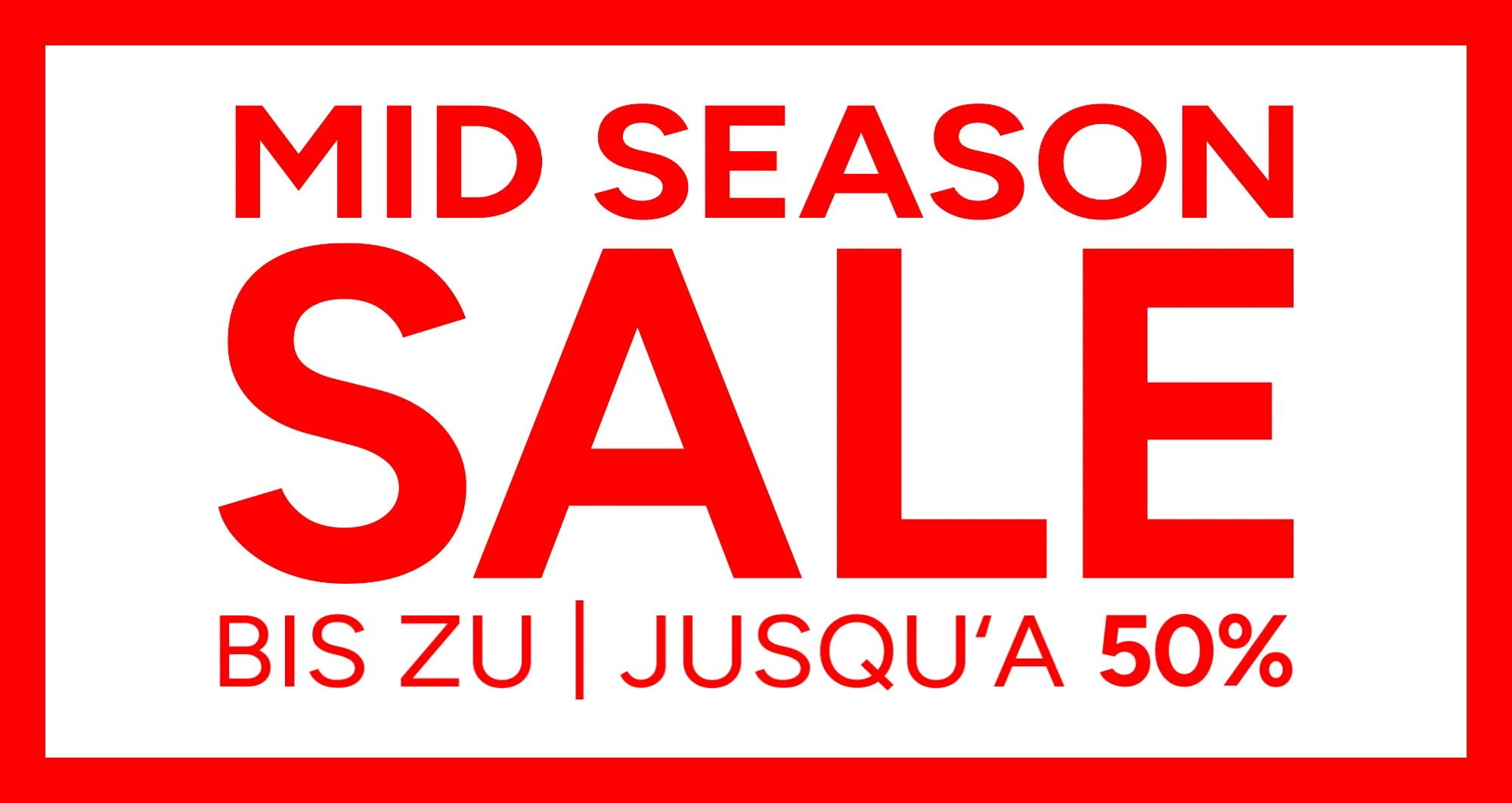 sale, mid-season, red frame, große Buchstaben, angebot