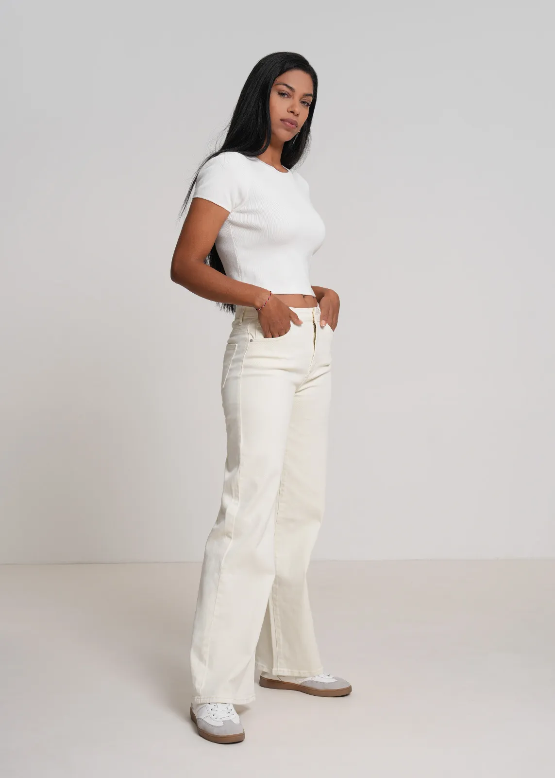 Hosen, Bluse, Leinen, Person, Frau