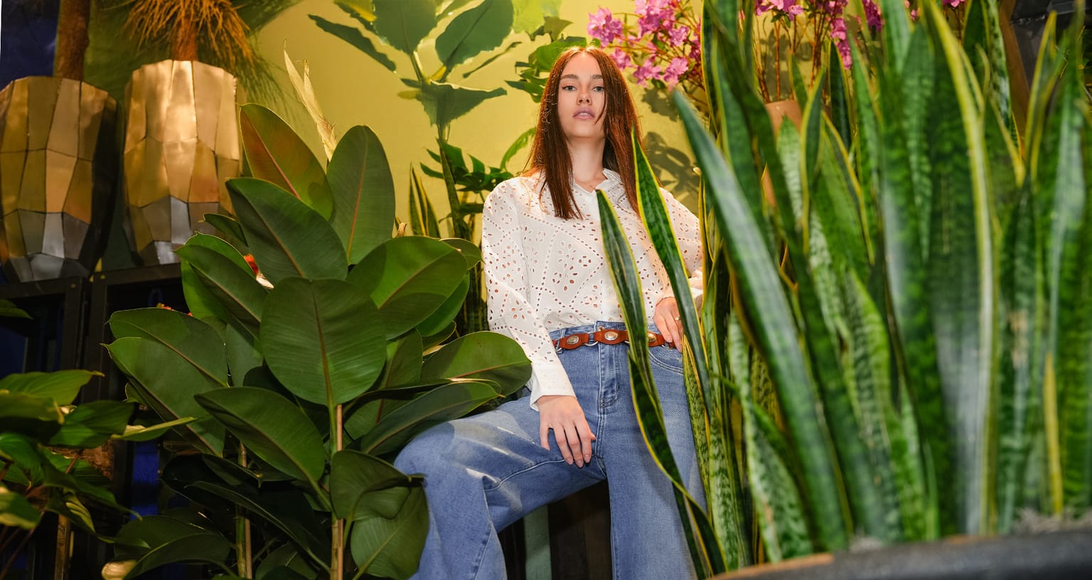 Hosen, Jeans, Blatt, Langer Ärmel, Person